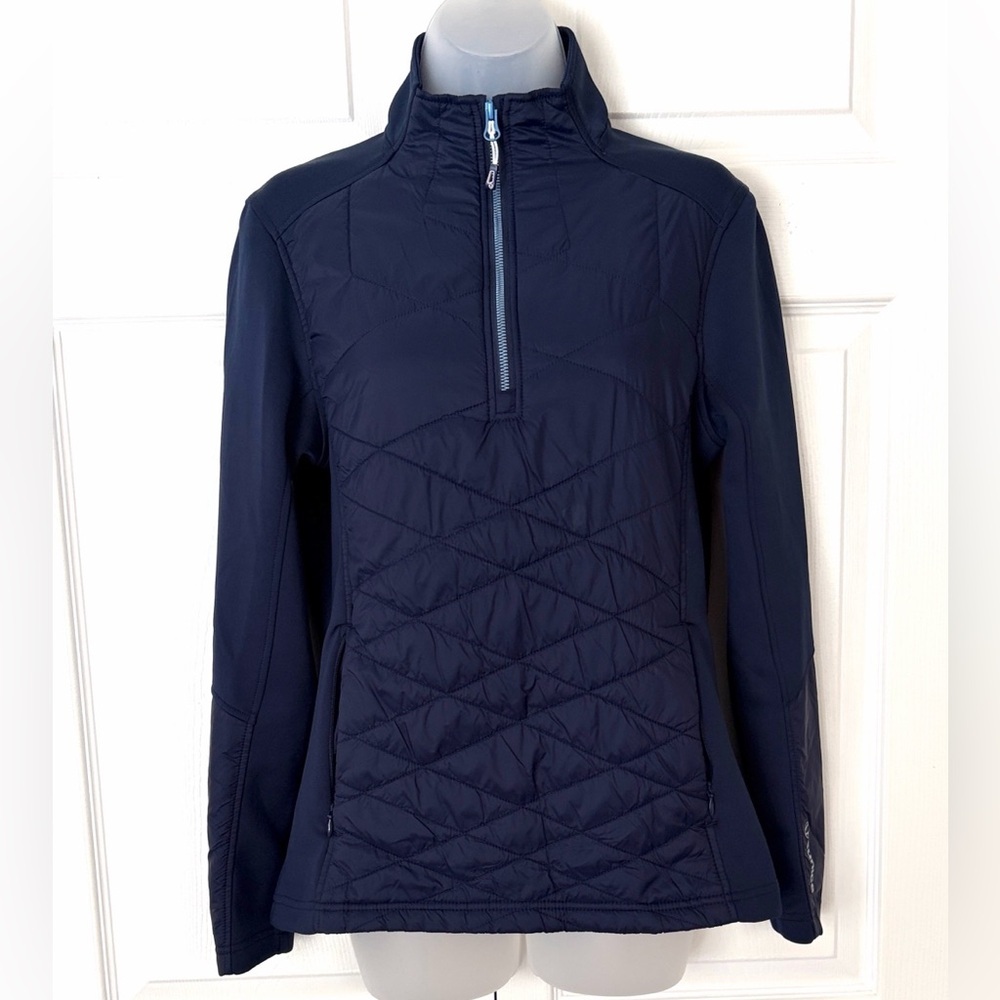 Sunice Women’s Jacket Daisey Hybrid Thermal Stretch Half Zip Pullover Blue Small